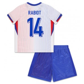 Francie Adrien Rabiot #14 Dětské Venkovní dres komplet ME 2024 Krátký Rukáv (+ trenýrky)